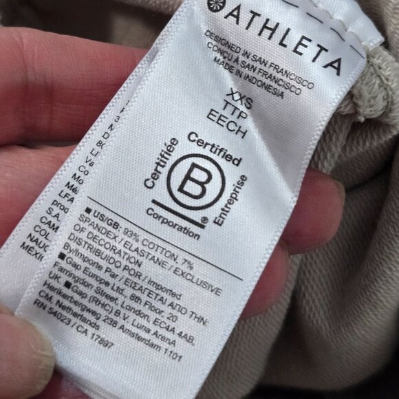 Athleta Size XXS Retroterry Mid-Rise Jogger Pants Pull-On Terry Tan - Picture 9 of 11